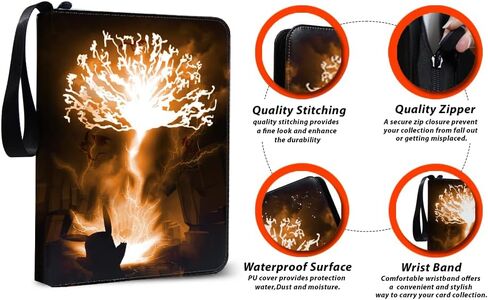 Trading Card Binder 9 Pocket, Card Collection Binder Book, Card Binder with Sleeves Holds 900 cards, Waterproof zipper Binder for Cards, Gaming, Baseball, Collectable Cards with 2.7x3.6 Inch Pocket in Saudi Arabia