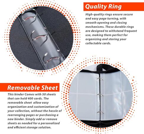 Trading Card Binder 9 Pocket, Card Collection Binder Book, Card Binder with Sleeves Holds 900 cards, Waterproof zipper Binder for Cards, Gaming, Baseball, Collectable Cards with 2.7x3.6 Inch Pocket in Saudi Arabia