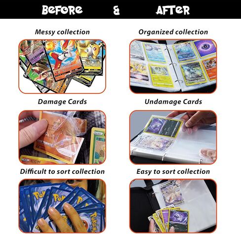Trading Card Binder 9 Pocket, Card Collection Binder Book, Card Binder with Sleeves Holds 900 cards, Waterproof zipper Binder for Cards, Gaming, Baseball, Collectable Cards with 2.7x3.6 Inch Pocket in Saudi Arabia