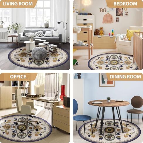 سجادة كرسي المكتب من جينابلي للسجاد، سجادات كرسي المكتب للأرضيات الصلبة، سجادة كرسي الكمبيوتر للكرسي الدوار غير المنزلق، سجادات حماية الأرضية المستديرة للمكتب المنزلي، القطر 47 بوصة in Kuwait