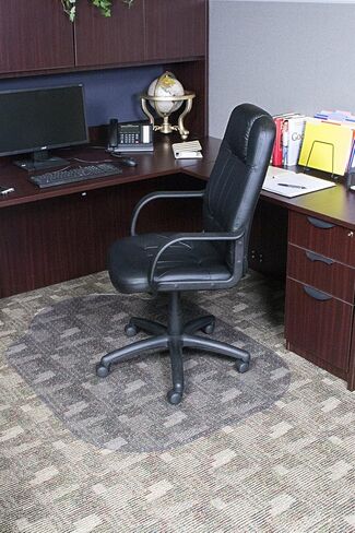 سجادة كرسي مكتب شفافة Evolve Modern Shape مقاس 42 بوصة × 56 بوصة مع شفة للسجاد ذو الوبر المنخفض والمتوسط، صُنعت في الولايات المتحدة الأمريكية بواسطة Dimex، C5D5001J in Kuwait