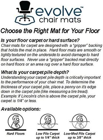 سجادة كرسي مكتب شفافة Evolve Modern Shape مقاس 42 بوصة × 56 بوصة مع شفة للسجاد ذو الوبر المنخفض والمتوسط، صُنعت في الولايات المتحدة الأمريكية بواسطة Dimex، C5D5001J in Kuwait