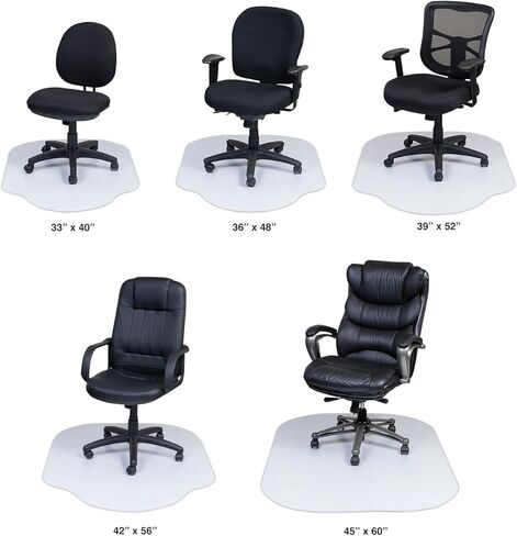 سجادة كرسي مكتب شفافة Evolve Modern Shape مقاس 42 بوصة × 56 بوصة مع شفة للسجاد ذو الوبر المنخفض والمتوسط، صُنعت في الولايات المتحدة الأمريكية بواسطة Dimex، C5D5001J in Kuwait