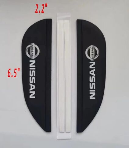 MEGRE سيارة مرآة الرؤية الخلفية ملصق المطر الحاجب 2 قطعة سيارة المطر قناع 6.5 "X2.2" الفضة مرآة مرنة غطاء المطاط ألياف الكربون مرآة الرؤية الخلفية قناع الحرس لمعظم السيارات شاحنة سيارات الدفع الرباعي ونيسان in Saudi Arabia