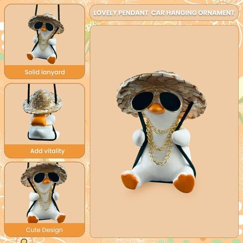 سوينغ بطة سيارة معلقة حلية لطيف سوينغ بطة سيارة قلادة سوينغ بطة سيارة الديكور مرآة الرؤية الخلفية الملحقات (نمط أ) in Kuwait