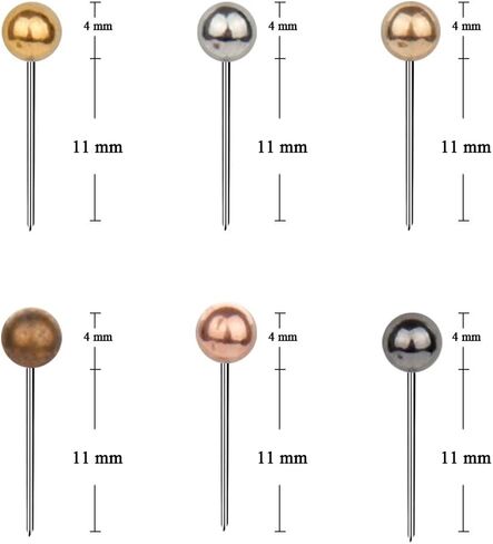 800 Pieces Map Tacks 1/8-Inch Retro Metallic Color Beads Head Marking Push Pins, 4 Colors in Kuwait