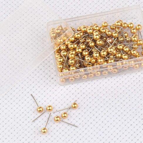 800 Pieces Map Tacks 1/8-Inch Retro Metallic Color Beads Head Marking Push Pins, 4 Colors in Kuwait
