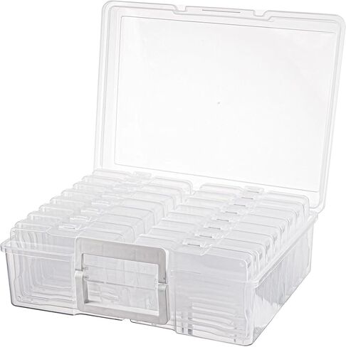 صندوق تخزين الصور البلاستيكي من Jujdlmaker مع 6 قطع مقاس 4×6 حافظات Picutre بالداخل، مثالي للصور والأدوات اليدوية وما إلى ذلك (ملون، صغير) in Kuwait