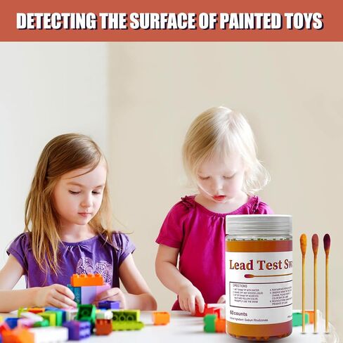 مسحات مجموعة اختبار الرصاص - مجموعة اختبار طلاء الرصاص، مسحة فحص الرصاص للاستخدام المنزلي لجميع الأسطح المطلية والأطباق والمعادن والسيراميك والخشب والألعاب - نتائج الاختبار في 30 ثانية (30 قطعة) in Kuwait