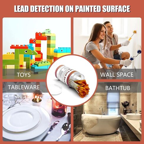 مسحات مجموعة اختبار الرصاص - مجموعة اختبار طلاء الرصاص، مسحة فحص الرصاص للاستخدام المنزلي لجميع الأسطح المطلية والأطباق والمعادن والسيراميك والخشب والألعاب - نتائج الاختبار في 30 ثانية (30 قطعة) in Kuwait
