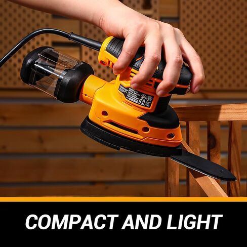 DEKOPRO 20V Orbital Sander Cordless Power Sander Tool with Battery and Charger Electric Hand Sanders Tools for Wood, Dust Bag, Vacuum Blower Attachment in Kuwait