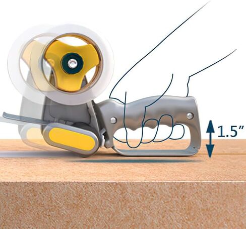 Excell RT-8296 Carton Sealing Tape Dispenser with Retractable Blade, Silver Color; for Tape up to 2 Inches Wide and 3 Inches Core; Lightweight Aluminum Construction; Handheld Operation in Saudi Arabia