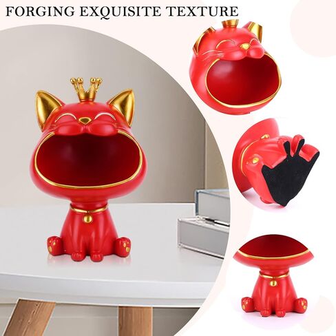 Key Bowl for Entryway Table, Lucky Cat Statue Candy Dish for Office Desk Art Home Décor in Kuwait