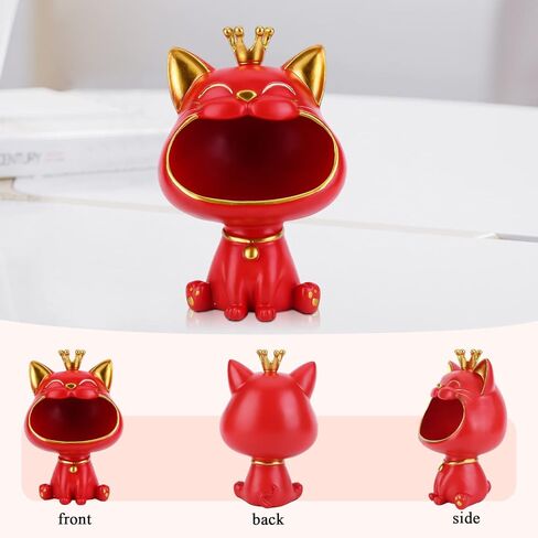 Key Bowl for Entryway Table, Lucky Cat Statue Candy Dish for Office Desk Art Home Décor in Kuwait