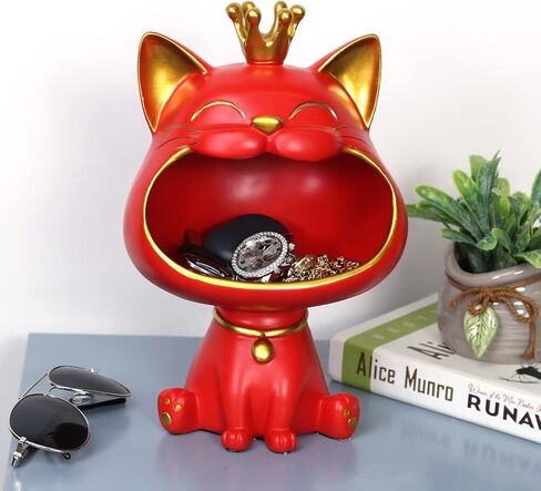 Key Bowl for Entryway Table, Lucky Cat Statue Candy Dish for Office Desk Art Home Décor in Kuwait