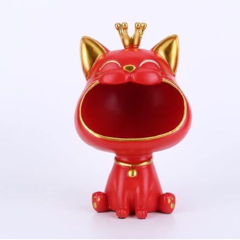 Key Bowl for Entryway Table, Lucky Cat Statue Candy Dish for Office Desk Art Home Décor in Kuwait