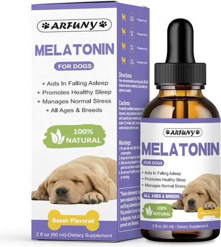 Melatonin for Dogs - Liquid Melatonin for Dogs Aids in Falling Sleep - Stress Relief - Anxiety Relief - Calming Drops with Valerian Root, Ashwagandha, L-Theanine - 2 Packs in Saudi Arabia