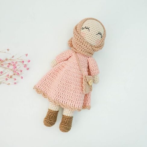 Crochet Dolls Muslim Dolls Eid Gifts Ramadan Gifts Hijabi Doll (Pink) in Saudi Arabia