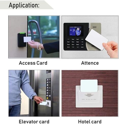 Dual Frequency RFID Card 125khz EM4100 and 13.56Mhz MIFARE Classic 1K White PVC (Pack of 100) (Black) in Saudi Arabia