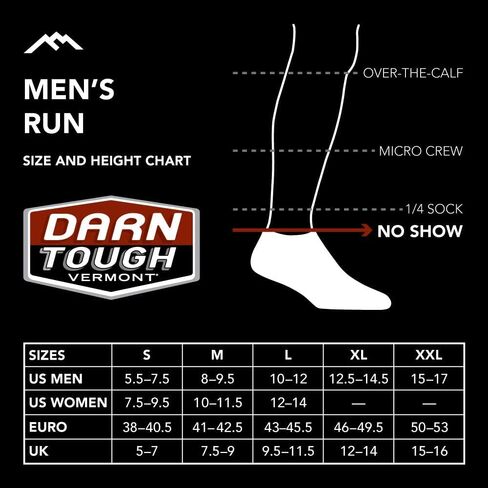 Darn Tough Men's Run No Show Tab Ultra-Lightweight with Cushion Sock (Style 1039) in Saudi Arabia