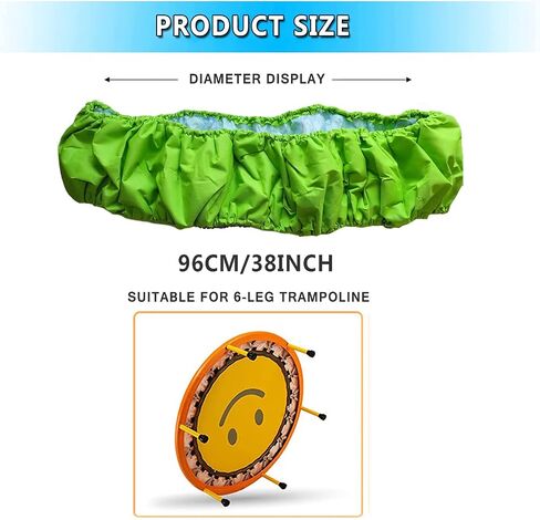 Small Trampoline Spring Cover 38 Inch Replacement Safety Pad for Mini Trampoline 3 Layer Protect Tear-Resistant Oxford Cloth Easy to Install Replacement for Home, Gym - Multiple Colour in Saudi Arabia