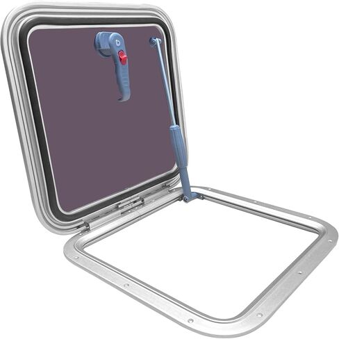 ISURE MARINE Anodized Aluminum 16.7"x 16.7" Push Out Deck Hatch Boat Yacht Square Opening Portlight Replacement Window Porthole Hole Deck,Marine Hatch Porthole with Tempered Glass for Boat/Yacht/RV in Saudi Arabia