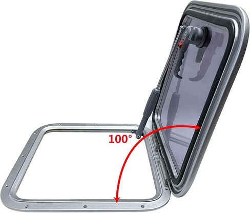 ISURE MARINE Anodized Aluminum 16.7"x 16.7" Push Out Deck Hatch Boat Yacht Square Opening Portlight Replacement Window Porthole Hole Deck,Marine Hatch Porthole with Tempered Glass for Boat/Yacht/RV in Saudi Arabia