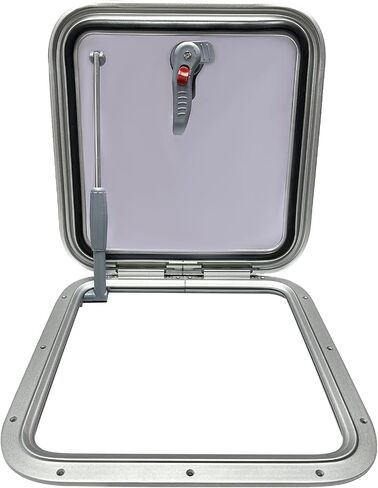 ISURE MARINE Anodized Aluminum 16.7"x 16.7" Push Out Deck Hatch Boat Yacht Square Opening Portlight Replacement Window Porthole Hole Deck,Marine Hatch Porthole with Tempered Glass for Boat/Yacht/RV in Saudi Arabia