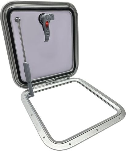 ISURE MARINE Anodized Aluminum 16.7"x 16.7" Push Out Deck Hatch Boat Yacht Square Opening Portlight Replacement Window Porthole Hole Deck,Marine Hatch Porthole with Tempered Glass for Boat/Yacht/RV in Saudi Arabia