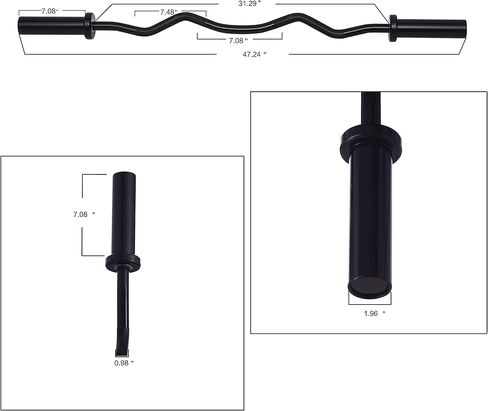 شريط تجعيد الشعر الملولب من Powergainz Olympic Super Curl Barbell Bar، 48 بوصة in Saudi Arabia