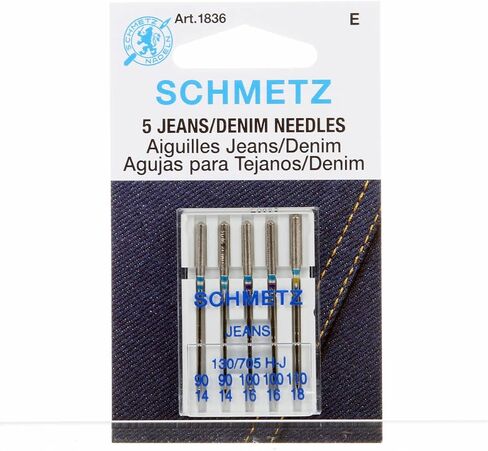 Schmetz Denim Jeans Sewing Machine Needles System 130/705 Package of 5 in Saudi Arabia