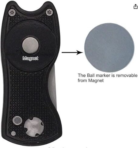 Middletown Outdoors Golf Multifunctional Divot Tool with Magnetic Ball Marker, Foldable Fork and Push Button Release. Fix Divots, Clean Clubs and Cleats, U Shape Bottom can Hold Club, Blue in Saudi Arabia