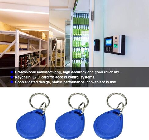100 قطعة مفاتيح للتحكم في الوصول، سلسلة مفاتيح رمزية لبطاقة RFID EM-ID 125 كيلو هرتز، الاحتفاظ بالبيانات 10 سنوات، لنظام دخول الأمان (بطاقة الهوية) in Kuwait