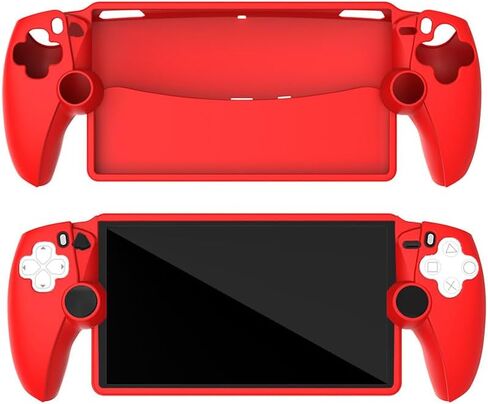 JOYSOG Silicone Cover Skin for Playstation Portal Remote Player Handheld Game Console Anti-Slip Protective Cover Case (red) in Saudi Arabia