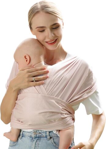 MOMTORY Baby Carrier Wrap，Easy to Wear Baby Sling Wrap, Newborn to Toddler Carrier 8-35 lbs, Cooling Fabric Lightweight Adjustable Baby Carrier in Saudi Arabia
