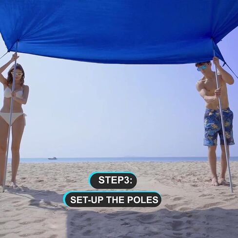 UMARDOO Family Beach Tent Extra Replacement Aluminum Foldable Poles, Portable Telescoping Tent Poles for Awnings Canopy (2pc) in Kuwait