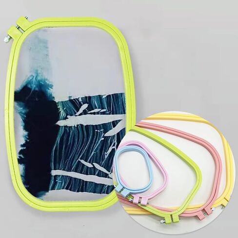 5 Size Colorful Embroidery Hoop Rectangle Square Embroidery Frame Cross Stitch Hoop Sewing Tool for Art Craft Handy Sewing (Multicolor),LAMXD Embroidery Hoop in Saudi Arabia