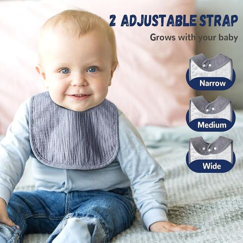 POIKSHARK Set of 10 Muslin Baby Bibs for Unisex Boys and Girls, 10 Solid Colors Set for Drooling and Teething in Saudi Arabia