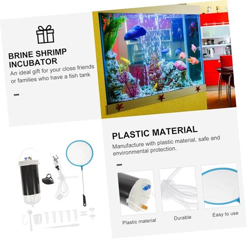 مجموعة واحدة من حاضنة الروبيان المالح من مارميردو، أدوات تفريخ الروبيان الأرتيميا، أدوات تفريخ الروبيان المالح الحي، مجموعة تفريخ بيض الروبيان المالح، أداة تفريخ بيض الروبيان، أداة بلاستيكية أوتوماتيكية لخزان الأسماك in Kuwait