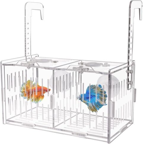 JHCYULUO Acrylic Fish Breeding Box Fish Isolation Box Aquarium Divider Hatchery Incubator Breeder Box for Fish Tank Small Fish Shrimp Clownfish (8x4.5x4.5inch) in Saudi Arabia