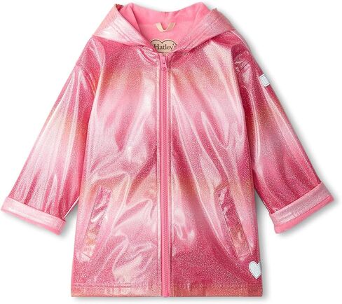 Hatley Girls' Summer Stripe Zip Up Rain Jacket (Toddler/Little Big Kid) in Saudi Arabia