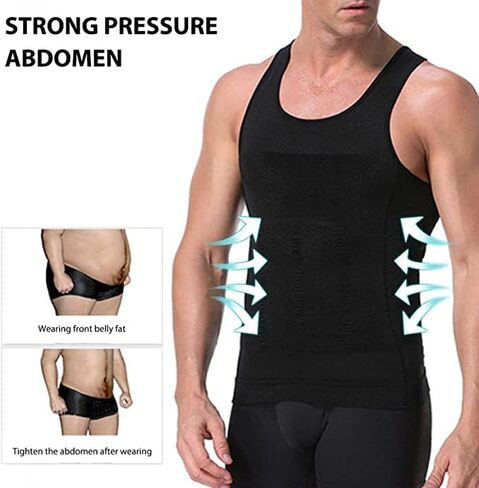 قمصان ضغط Aptoco للرجال للتخسيس، قميص داخلي للرجال مشكل الجسم Abs Slim Tank Top للرجال التثدي in Saudi Arabia
