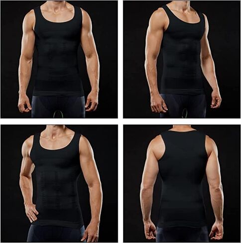 قمصان ضغط Aptoco للرجال للتخسيس، قميص داخلي للرجال مشكل الجسم Abs Slim Tank Top للرجال التثدي in Saudi Arabia