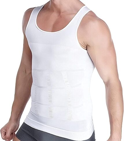 قمصان ضغط Aptoco للرجال للتخسيس، قميص داخلي للرجال مشكل الجسم Abs Slim Tank Top للرجال التثدي in Saudi Arabia