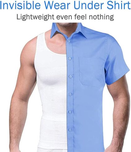 قمصان ضغط Aptoco للرجال للتخسيس، قميص داخلي للرجال مشكل الجسم Abs Slim Tank Top للرجال التثدي in Saudi Arabia