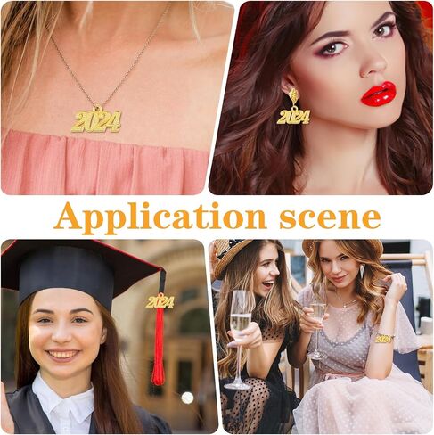 12 Pieces 2024 Charm Graduation Charms 2024 Tassel Charm 2024 Graduation Pendant Gold Charms for Graduation Cap Tassel 2024 Number Charms for Jewelry Making (Gold) in Saudi Arabia