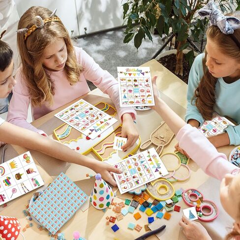 Zodvery Birthday Bingo Cards, Birthday Party Activities Bingo Game, Kids Birthday Game, Boys and Girls Birthday Party, School Classroom Family Activities Party, Group Activity - 24 Players/ 05srbai in Kuwait
