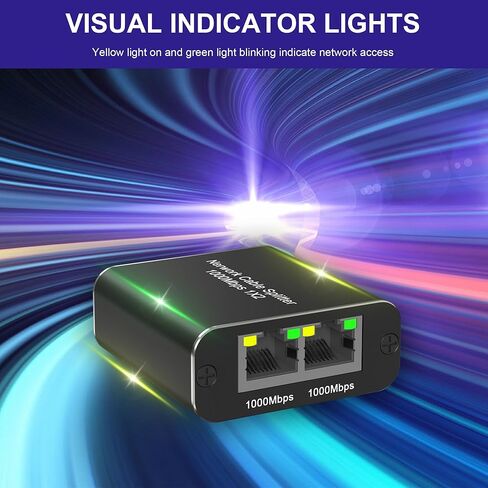 موزع إيثرنت بسرعة 1000 ميجابت في الثانية من 1 إلى 2، مقسم إيثرنت عالي السرعة لـ Cat7/Cat6/Cat5e/Cat5، محول شبكة مقسم الإنترنت RJ45 مع كابل طاقة USB لجهازين للشبكات في وقت واحد in Kuwait