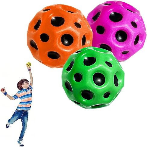 كرة الفضاء IAUUR، كرة ارتداد عالية للغاية، كرة فضاء عالية الارتداد 2.7 بوصة، تحسين التنسيق بين اليد والعين، سهلة الإمساك والالتقاط مثالية للكرات الحسية للأطفال in Kuwait