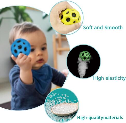 كرة الفضاء IAUUR، كرة ارتداد عالية للغاية، كرة فضاء عالية الارتداد 2.7 بوصة، تحسين التنسيق بين اليد والعين، سهلة الإمساك والالتقاط مثالية للكرات الحسية للأطفال in Kuwait